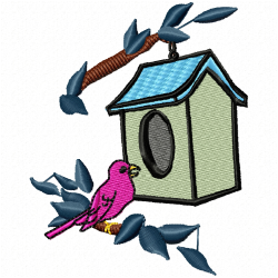 Bird Houses Embroidery Design 8 Bird Houses Embroidery Design 8